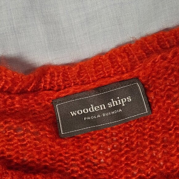 Wooden Ships by Paola Buendia Pullover Sweater Women Size M/L Bright Coral 1 - Picture 4 of 12
